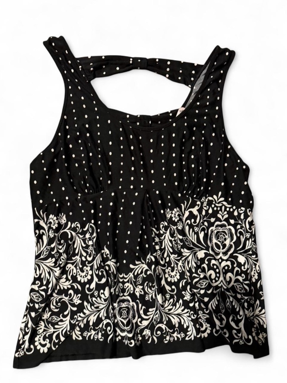 Linea Donatella Black & White Floral-Print Tank